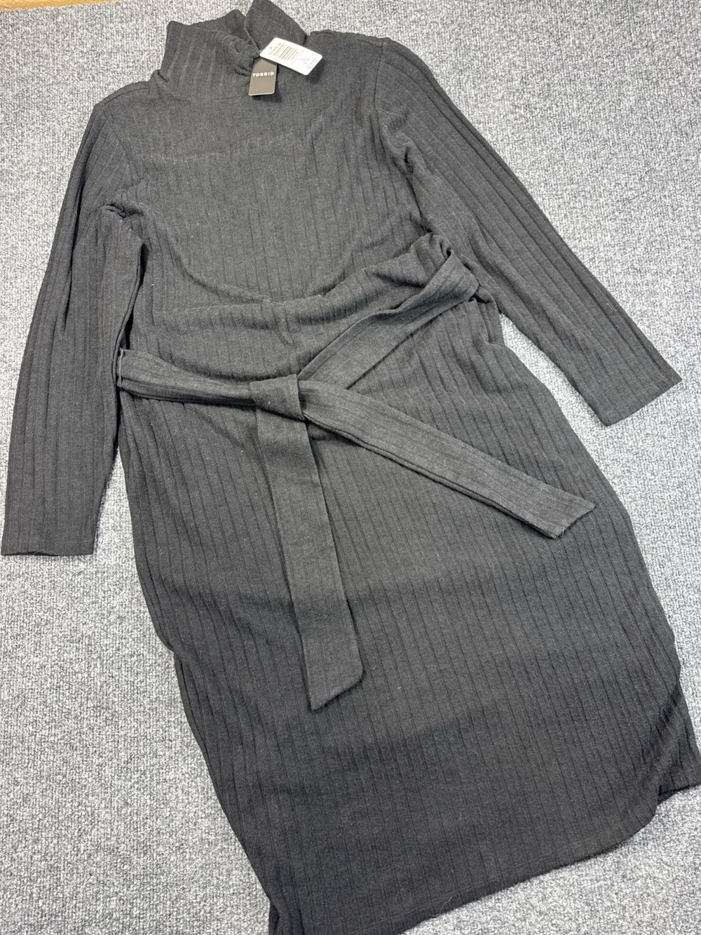 Torrid NWT Super Soft Plush Ribbed Bodycon Dress Turtleneck Black Women's 1X